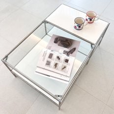 와이드 사각 소파 테이블 모듈가구 거실 투명 강화유리 좌탁 좌식 티테이블