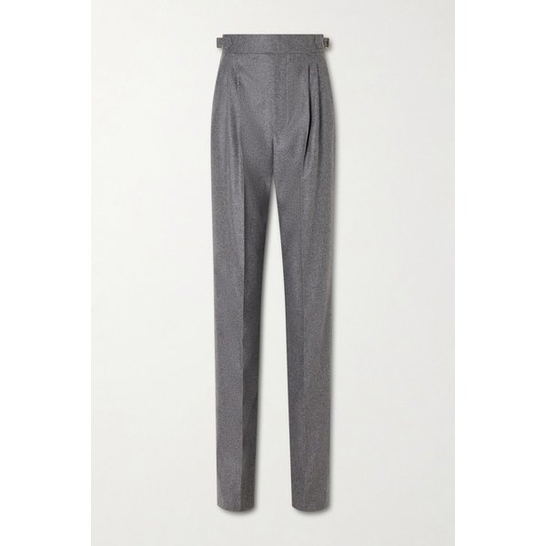 말릭 플리츠 울 캐시미어 혼방 스트레이트 레그 팬츠 그레이 46376663162953724