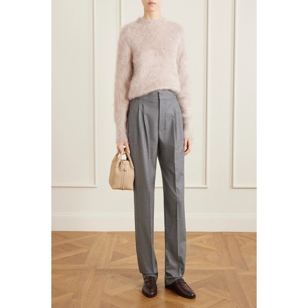 말릭 플리츠 울 캐시미어 혼방 스트레이트 레그 팬츠 그레이 46376663162953724