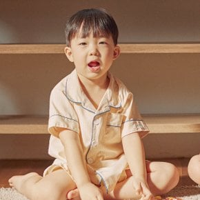 [태하 PICK] 실크핏  클린 여름 반팔 카라 키즈 잠옷 세트