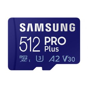 SAMSUNG PRO Plus + 512GB MicroSDXC 160MBs UHS-I U3 A2 V30 HD4K UHD Android (삼성) 어댑터