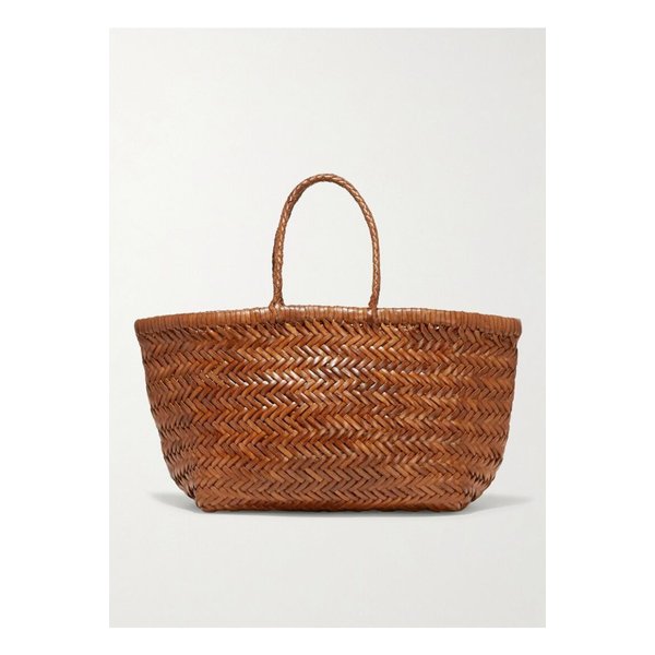 밤부 트리플 점프 스몰 우븐 가죽 토트 탠 브라운 1890828707513268