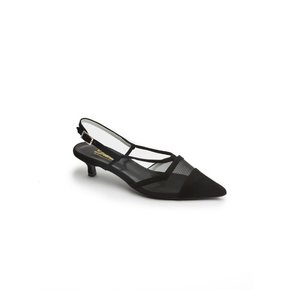 black pointed toe sling back