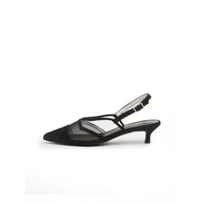 black pointed toe sling back