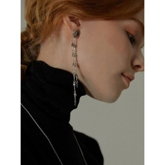 위트홀리데이 Leaf & Ball chain ``drop`` earring [ 3 way ]