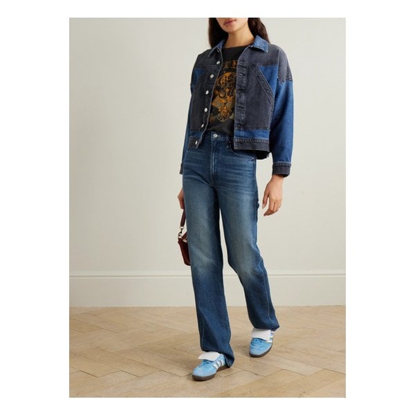 더 램블러 집 하이라이즈 와이드 진 미드 데님 1647597349715518
