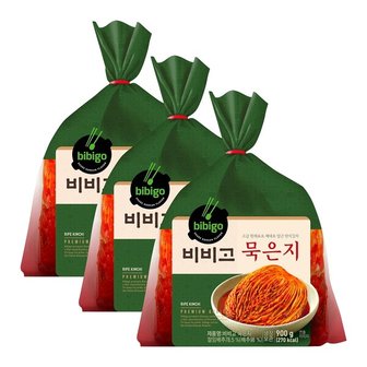  비비고 묵은지 900g X 3ea 새콤한 아삭한 배추 김치 반찬 음식 감칠맛