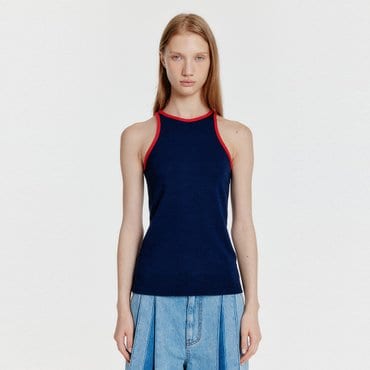 EENK YOUE Contrast Halter Top - Navy