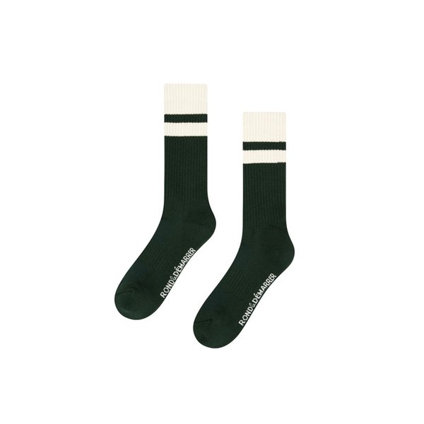 [남녀공용] 그린 스트라이프 장목 양말