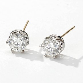 18k 베이직 6발 모이사나이트 귀걸이 1캐럿