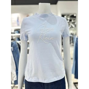 [파주점] [캘빈클라인진]여성 그래픽 레터링 로고 반팔 티셔츠 47F852G-Q3M
