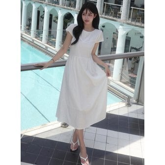 JOORTI 하트 스티치 플리츠 원피스 화이트 j1793