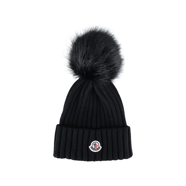 [시흥점] 25FW 패치로고 폼폼 울 비니 (3B00064 M1131 999)