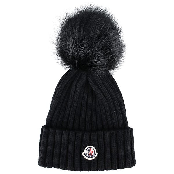 [시흥점] 25FW 패치로고 폼폼 울 비니 (3B00064 M1131 999)