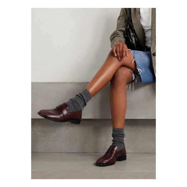 타비 스플릿 토 컬랩서블 가죽 로퍼 버건디 1647597352613774