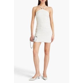 Embellished metallic cotton-blend tweed mini dress 화이트 46376663162835925