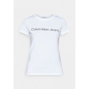 3588691 Calvin Klein 캘빈클라인진 코아 인스티튜트 로고 슬림핏 티 - 프린트 티셔츠 밝은 흰색