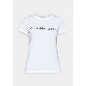 이스퀘어 3588691 Calvin Klein 캘빈클라인진 코아 인스티튜트 로고 슬림핏 티 - 프린트 티셔츠 밝은 흰색