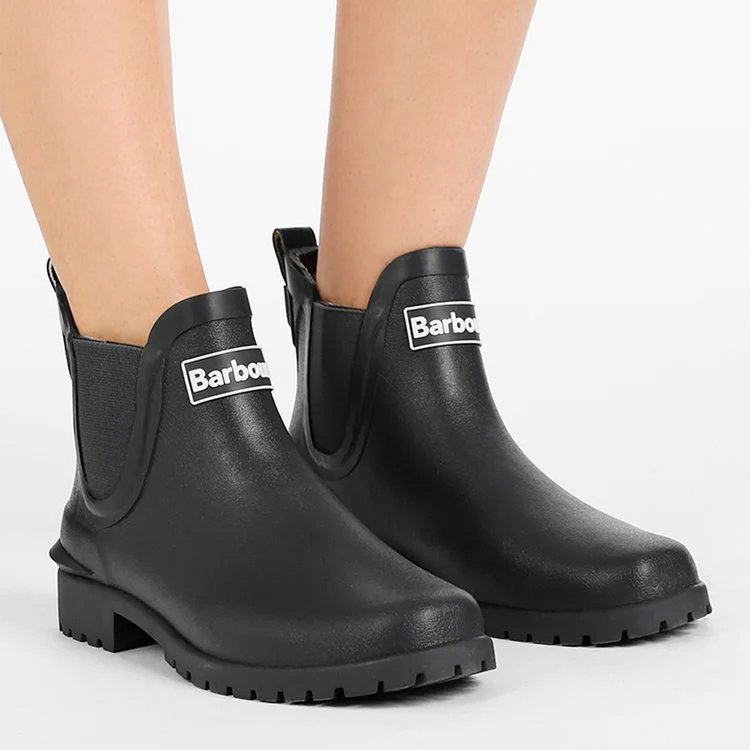 바버 레인부츠 윌튼 웰링턴 첼시 부츠 블랙 여성 장화 BARBOUR WILTON