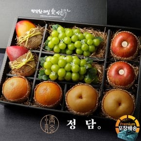 [배송일해피콜][직접배송]친환경포장 혼합 과일선물세트 (샤인머스켓/애플망고/사과/배/자몽 - 5kg) / 실크보자기 포장+노리개 증정