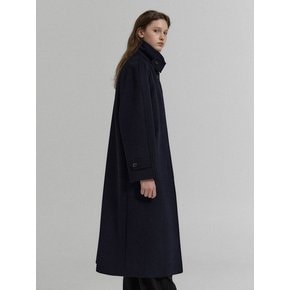 Cashmere balmacaan Coat (Navy)