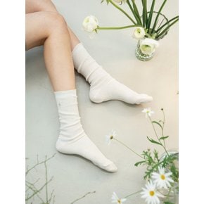 [no.130] ivory long loose bud socks