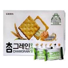 크라운 참그레인 우리밀 192g 샌드 비스킷 학교간식