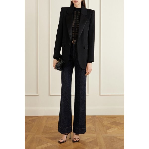 장식 체크 스트레치 니트 바디수트 46376663162945990