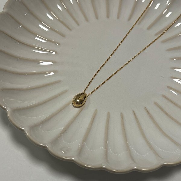 [옷자락] 여자 볼드 콩 방울 심플 체인 데일리룩 롱 목걸이