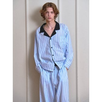 비나제이(vinaj) [UNI] 제니 스트라이프 파자마 셔츠 (Baby Blue)