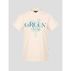 [그린빈폴] 보타닉 그래픽 프린트 반소매 티셔츠  베이지 (BF3242N03A)