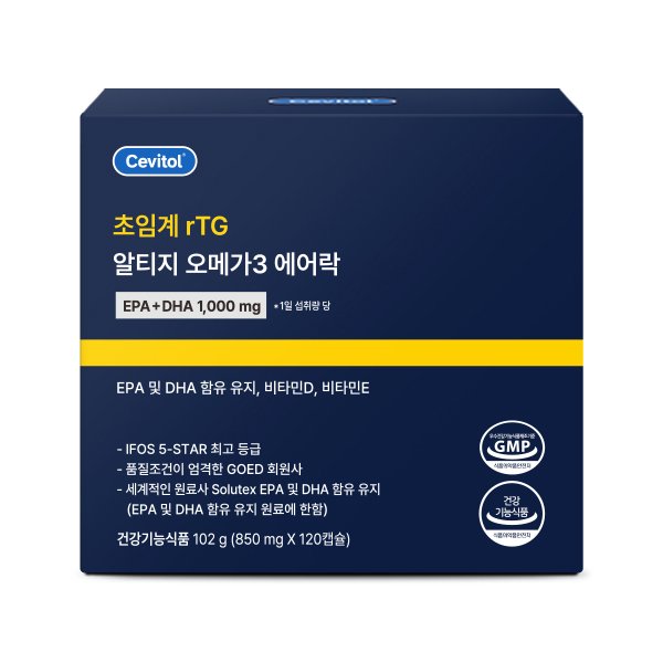 초임계 rTG 알티지 오메가3 에어락, 850mg x 120캡슐, 3세트