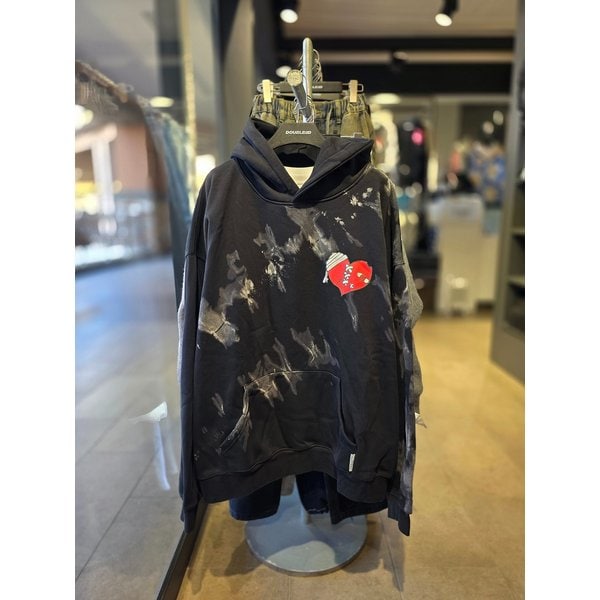 [시흥점] 기모 하트머니 오버핏 후드티 (남여공용)/JFZZ30A22BK