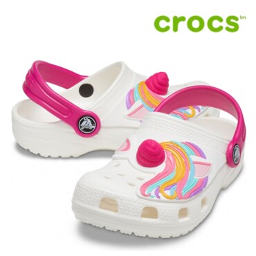 나이키 크록스 아동 샌들 /H12- 207073-100 Kids Crocs Fun Lab Classic I AM Unicorn Clog White