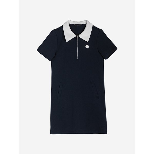 Collar coloring One-piece (Navy)