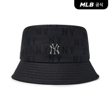 MLB [코리아공식] 클래식 모노그램 톤톤 3D 엠보 자카드 버킷햇 NY (Black)