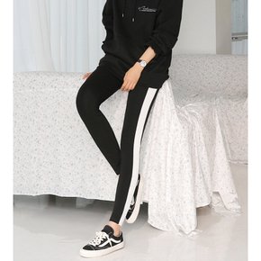 마운 옆라인 레깅스 3color 옆줄 배색 포인트 면스판 요가복 필라테스복