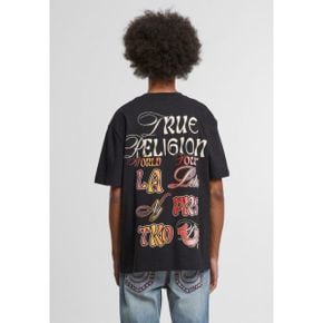 True Religion 트루 종교 SS 오브르 그래픽 프린트 티셔츠 - 검정색 6678193