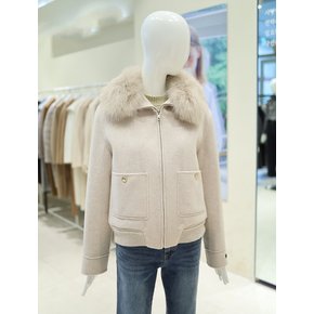 [여주점] 여성 폭스퍼 카라 핸드메이드 집업 자켓 YW4WJ236