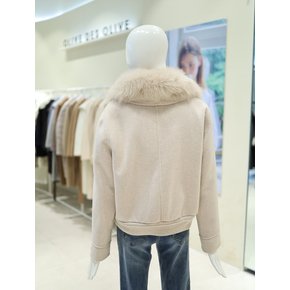 [여주점] 여성 폭스퍼 카라 핸드메이드 집업 자켓 YW4WJ236