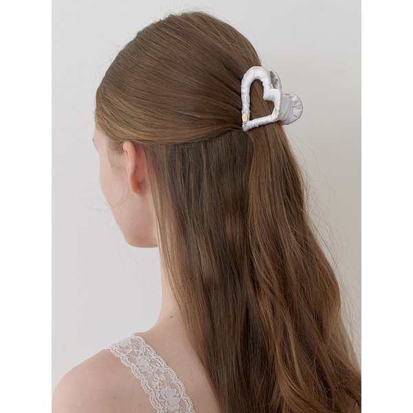 luna satin heart claw - off white