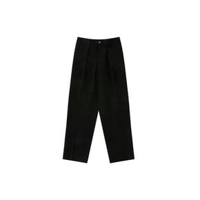 [Easy line] seersucker 1Pleats banding chino (Black)