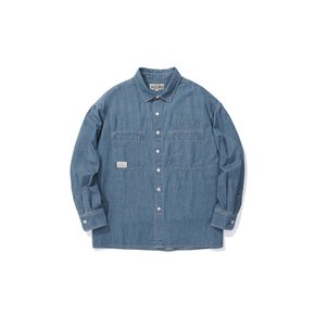 SL-LABEL BIG POCKET DENIM SHIRTS 라이트데님