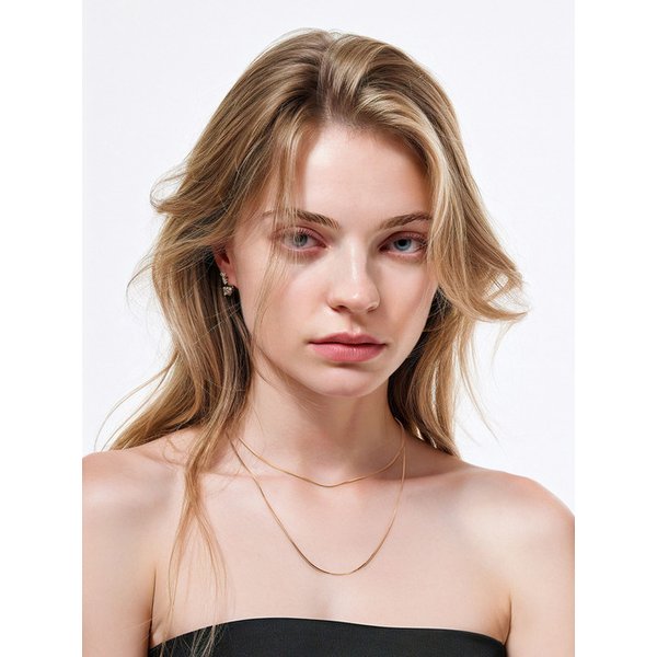 (실버925)8Diacut snake chain necklace