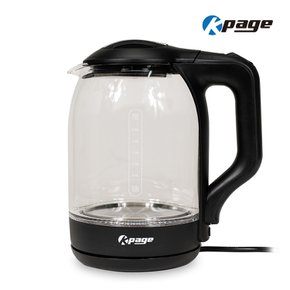유리 포트 KEP-G18B 블랙 1.8L 스테인레스열판 무선포트 내열유리
