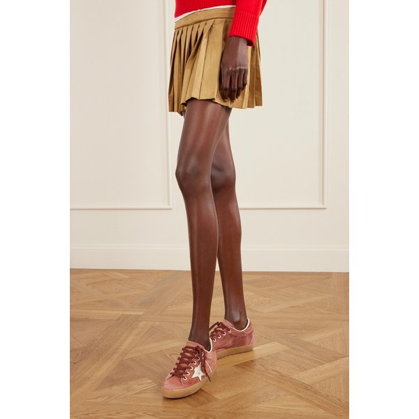 슈퍼스타 디스트레스드 가죽 트리밍 스웨이드 스니커즈 46376663162980808