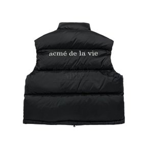 ASIC LOGO OVERSIZE SHORT DUCK DOWN VEST BLACK 오버사이즈 덕다운 베스트 블랙