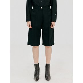 Pintuck Bermuda Pants_Black