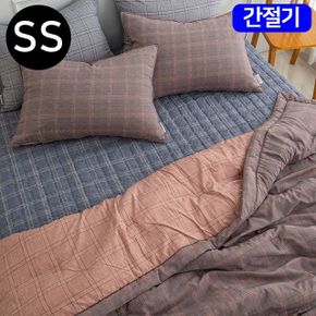 해피니 베이직체크 마이크로모달 간절기 이불 패드세