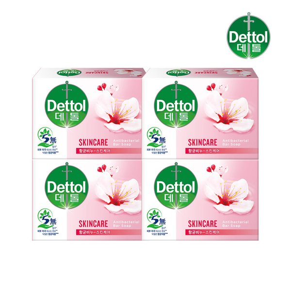 스킨케어 항균비누 100g x4개 손소독 항균비누 비누 Dettol 핸드워시